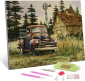 5D Malowanie diamentowe DIY, 12 x 16 cali Brązowa ciężarówka akryl