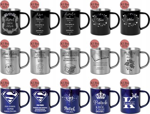 Kubek metalowy z grawerem PREZENT dla nauczyciela na Arena.pl