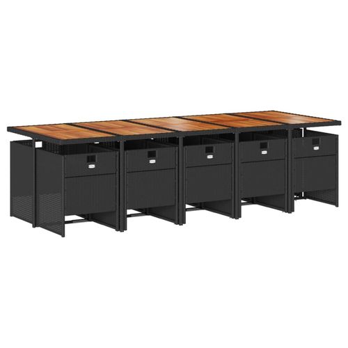 11-cz. zestaw mebli do ogrodu, z poduszkami, czarny rattan PE na Arena.pl