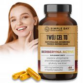 BERBERYNA 400mg ODCHUDZANIE METABOLIZM ZDROWA SKÓRA WĄTROBA JELITA 60 KAPS