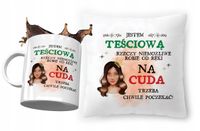 Zestaw Dla Teściowej Poduszka + Kubek Prezent Z Nadrukiem Ze Zdjęciem