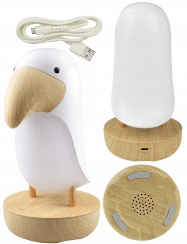 Lampka nocna LED i bluetooth speaker Tukan biały na Arena.pl