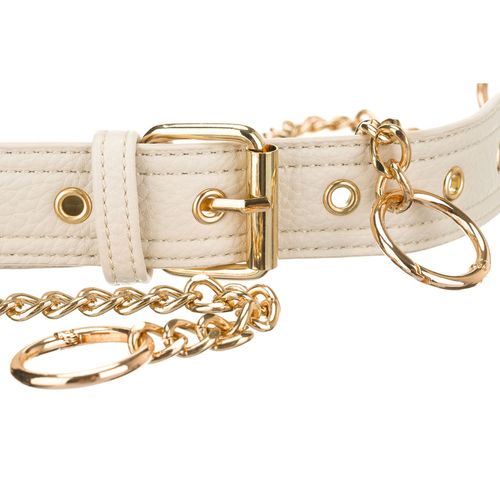 beżowa saszetka damska ze skóry ekologicznej zamykana suwakiem - peterson na Arena.pl