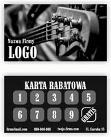 Karty stałego klienta RABATOWE 120 szt LOGO nazwa firmy SKLEP MUZYCZNY