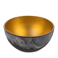 Misa dekoracyjna ze szkła artystycznego PEONIA 25x13 czarna + złota