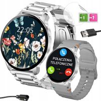 Smartwatch damski zegarek PL MENU ROZMOWY SMART WATCH SILVER WATCH 7 PRO