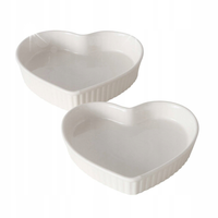 Ceramiczne formy do pieczenia w kształcie serca, 2 sztuki