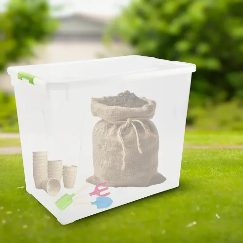 POJEMNIK PLASTIKOWY BOX 40L PRZEZROCZYSTY Z POKRYWKĄ DO PRZECHOWYWANIA na Arena.pl