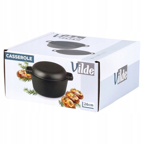 Garnek ŻELIWNY brytfanna brytfanka patelnia do pieczenia smażenia 2w1 na Arena.pl