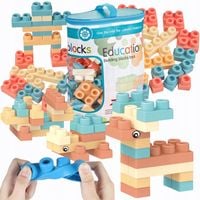 KLOCKI GUMOWE MIĘKKIE SENSORYCZNE KONSTRUKCYJNE DUŻE zestaw XXL 96 el