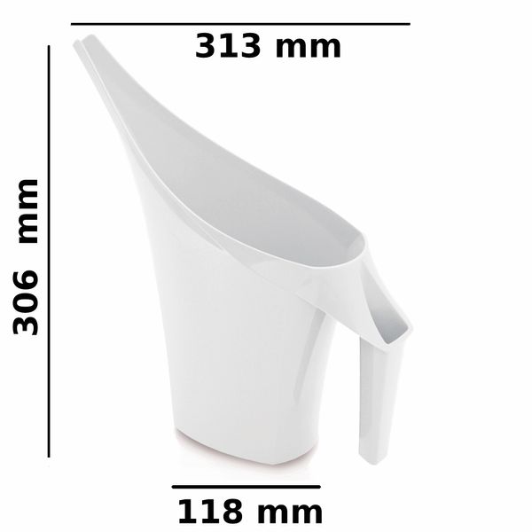 Konewka o pojemności 2 litrów wykonana z wytrzymałego białego plastiku zdjęcie 2