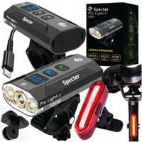 LAMPKA ROWEROWA PRO LIGHT 2 USB 1200LM POWERBANK IPX65 + tylna lampka