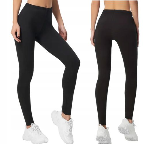 Legginsy DAMSKIE długie BAMBUSOWE Getry Wysoki Stan Czarne KRYJĄCE S/M na Arena.pl