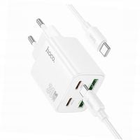 Biała ładowarka cztery porty USB-C 30W Hoco do iPhone 16e