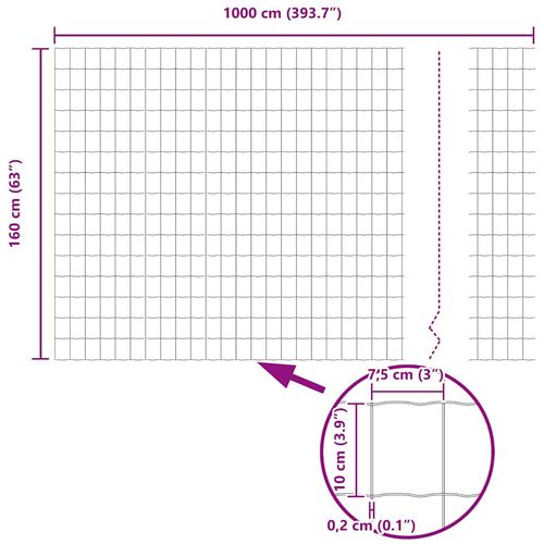 Ogrodzenie z słupkami Srebrny 1.6 x 10 m Stal na Arena.pl