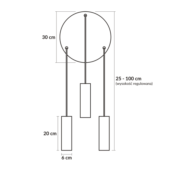 NOWOCZESNE LAMPY WISZĄCE LOFT TUBA 3P 05/3PB zdjęcie 2