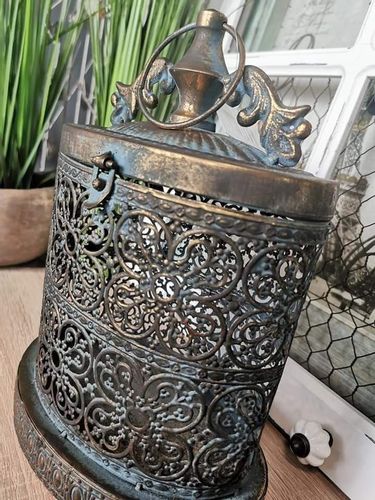 Lampion metalowy ażór loft patyna na Arena.pl