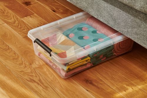 Pojemnik 35 l plastikowy pod łóżko z pokrywą kółkami szuflada XL na Arena.pl