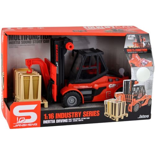 Auto Wózek Widłowy Czerwony 1:16 Ruchome Elementy Paleta Światła I Dźwięki na Arena.pl