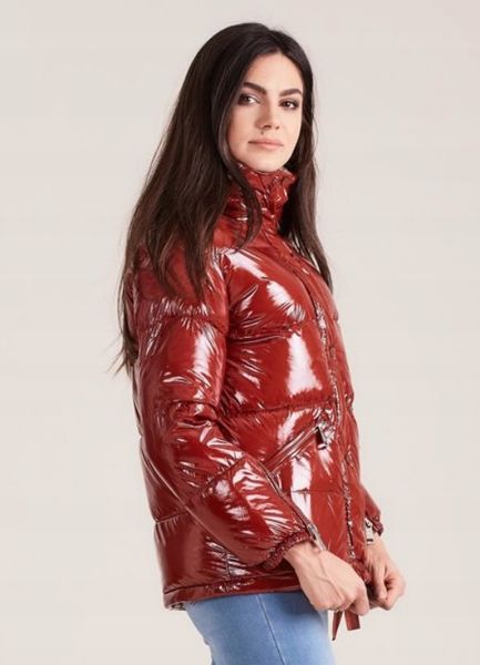 Kurtka damska BRĄZOWA lśniąca r S zdjęcie 3