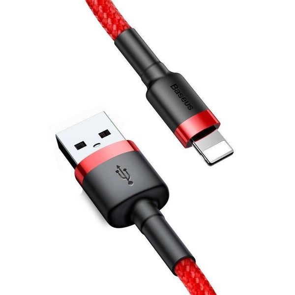 Kabel Lightning USB Baseus Cafule 2,4A 0.5m (czerwony) zdjęcie 3