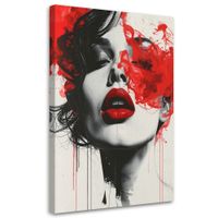 Obraz do salonu sypialni biura Kobieta, Czerwone Usta Nowoczesny