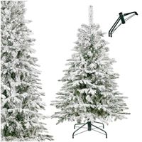 Choinka sztuczna 150 cm świerk kaukaski ośnieżony jak żywy, nowoczesny, ze stojakiem