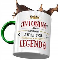 Kubek Zielony Dla Antoniny Dziewczyny Na Prezent Z Nadrukiem Ze Zdjęciem