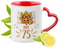 75 Urodziny Czerwony Z Uszkiem W Kształcie Serca Na Prezent