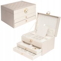 SZKATUŁKA NA BIŻUTERIĘ PUDEŁKO ORGANIZER KUFEREK ELEGANCKI PREZENT