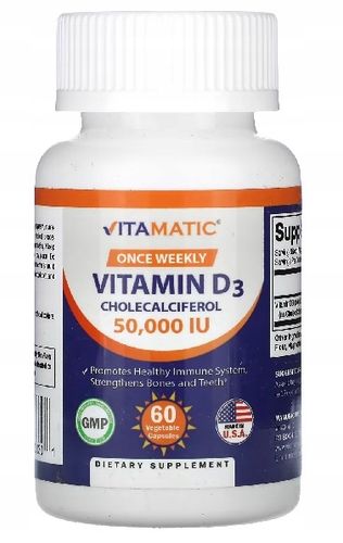 VITAMATIC Witamina D3 50.000 Once Weekly 60 vcaps HIGH QUALITY na Arena.pl