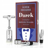 Prezent dla ŚWIADKA PODZIĘKOWANIE ŚWIADKOWI zestaw do WINA ślub wesele