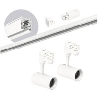 Zestaw szynowy 3 fazowy szyna 2m, 2x Lampa BIAŁY kompletny zestaw
