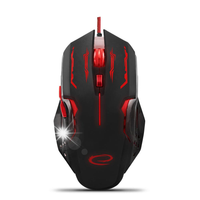 Mysz przewodowa Esperanza MX403 Apache Gaming 6D USB czerwono-czarna