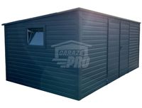 Domek Ogrodowy - Schowek 5,5 x 3 brama - okno - Antracyt  GP344