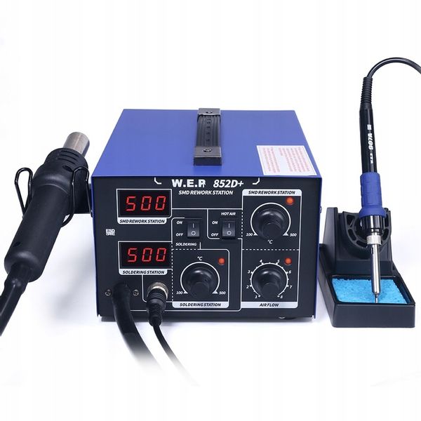 Stacja lutownicza HOTAIR WEP 852D+ 2w1 3 dysze 700W zdjęcie 10