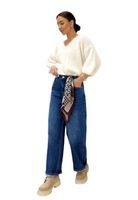 GIOYA Spodnie JEANSY SLOUCHY BALLOON z chustą  L