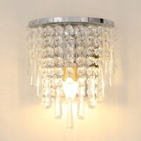 Kinkiet Lampa ścienna do Sypialni Kryształowy chrom E14 Wewnetrzny