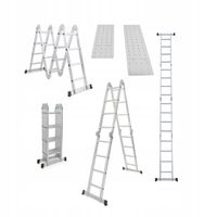 DRABINA aluminiowa składana przegubowa wielofunkcyjna 4x4 + podest