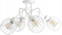 Lampa SUFITOWA żyrandol WISZĄCA LOFT drut kula x4