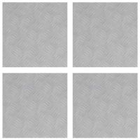 Płytki w Szachownicę 4 pcs Srebrny 40 x 40 cm Aluminium