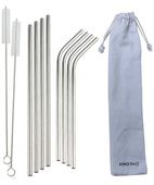 słomki metalowe do napojów kinghoff 8szt. + etui kh-1357