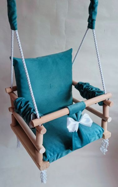 HUŚTAWKA 3w1 DLA DZIECI TURKUSOWY DO DOMU OGRÓD zdjęcie 3