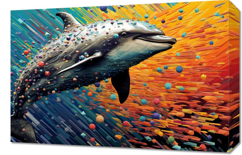 Obraz 60x40cm Delfin w Palecie Barw zdjęcie 1