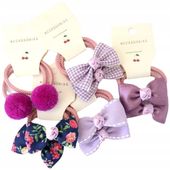 Zestaw 10szt dziecięcych gumek Kokard do włosów  F97_Fiolet