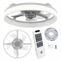Wentylator sufitowy LAMPA sufitowa z wiatrakiem 50 cm biała PILOT TIMER