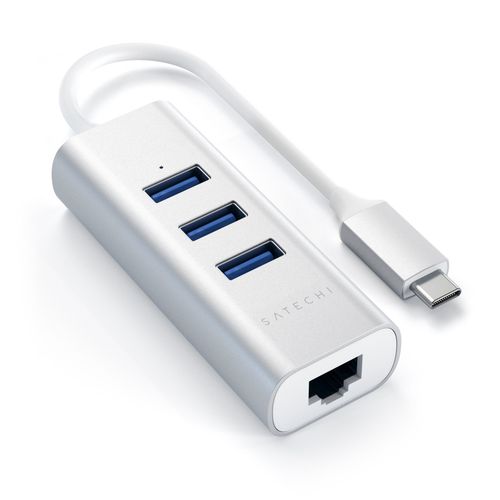 Satechi hub USB-C adapter 3 x USB 3.0 Ethernet Silver na Arena.pl