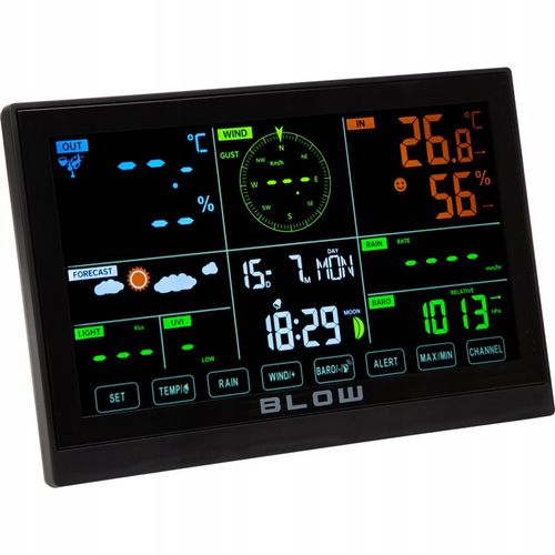 STACJA POGODOWA POGODY BEZPRZEWODOWA METEO TERMOMETR HIGROMETR ZEGAR na Arena.pl
