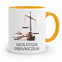 Kubek Żółty Prezent Prawnika Najlepsza Prawniczka Z Nadrukiem Ze Zdjęciem