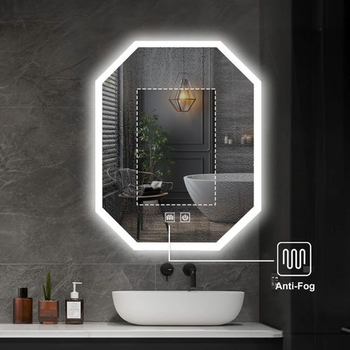 IREDA Lustro łazienkowe z oświetleniem LED, 80 x 60 cm na Arena.pl